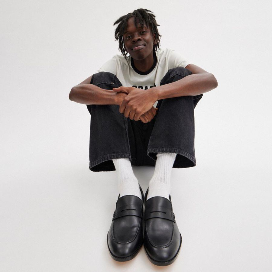 Mocasines COACH Declan Hombre Negros | YKWP-70415