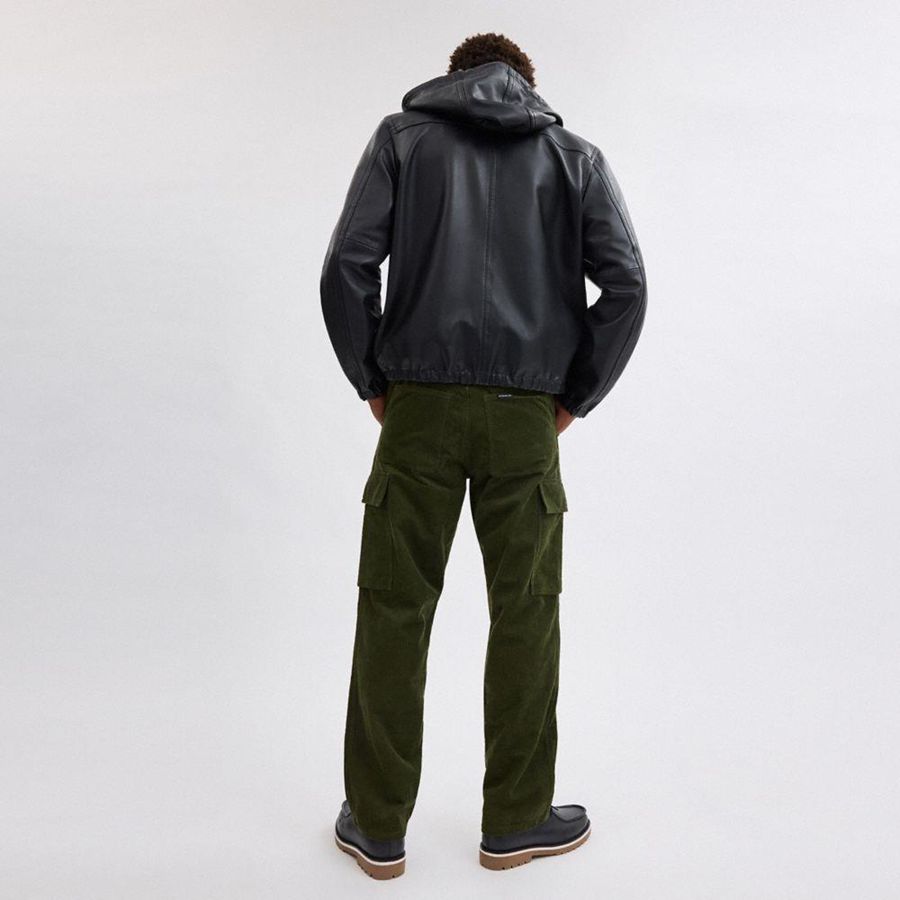 Pantalon COACH Corduroy Cargo Hombre Verde Oliva | EQXH-69241