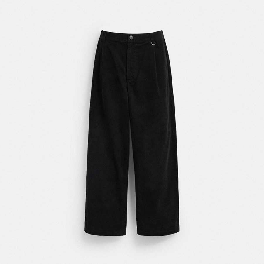 Pantalon COACH Corduroy Hombre Negros | MSEA-46573