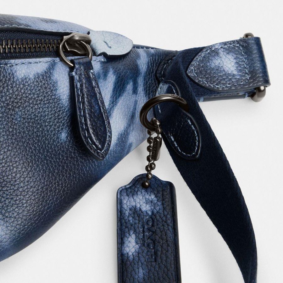 Riñonera COACH Charter 7 With Tie Dye Print Hombre Azul Marino | PREL-16892