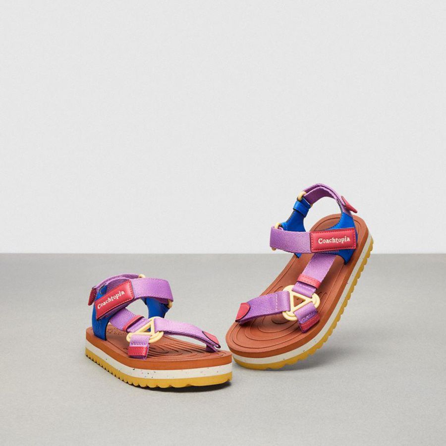 Sandalias COACH Strappy Mujer Rosas | AGTM-73682