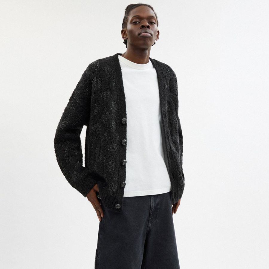 Suéter COACH Signature Cardigan Mujer Grises | WBAQ-19780