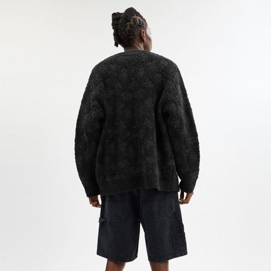 Suéter COACH Signature Cardigan Mujer Grises | WBAQ-19780