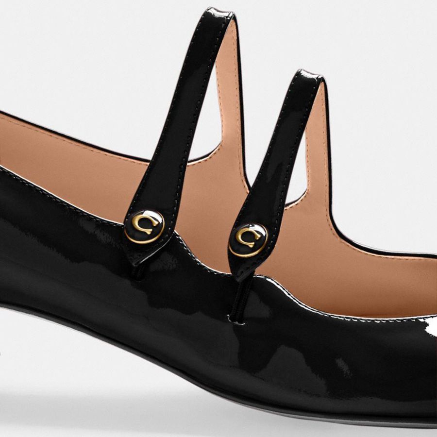 Tacones COACH Angelina Mary Jane Mujer Negros | YJPO-51693