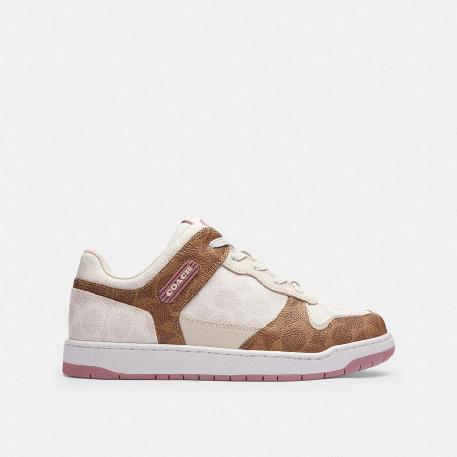 Tenis COACH C201 Low Top In Signature Canvas Mujer Blancos | SZWP-19057