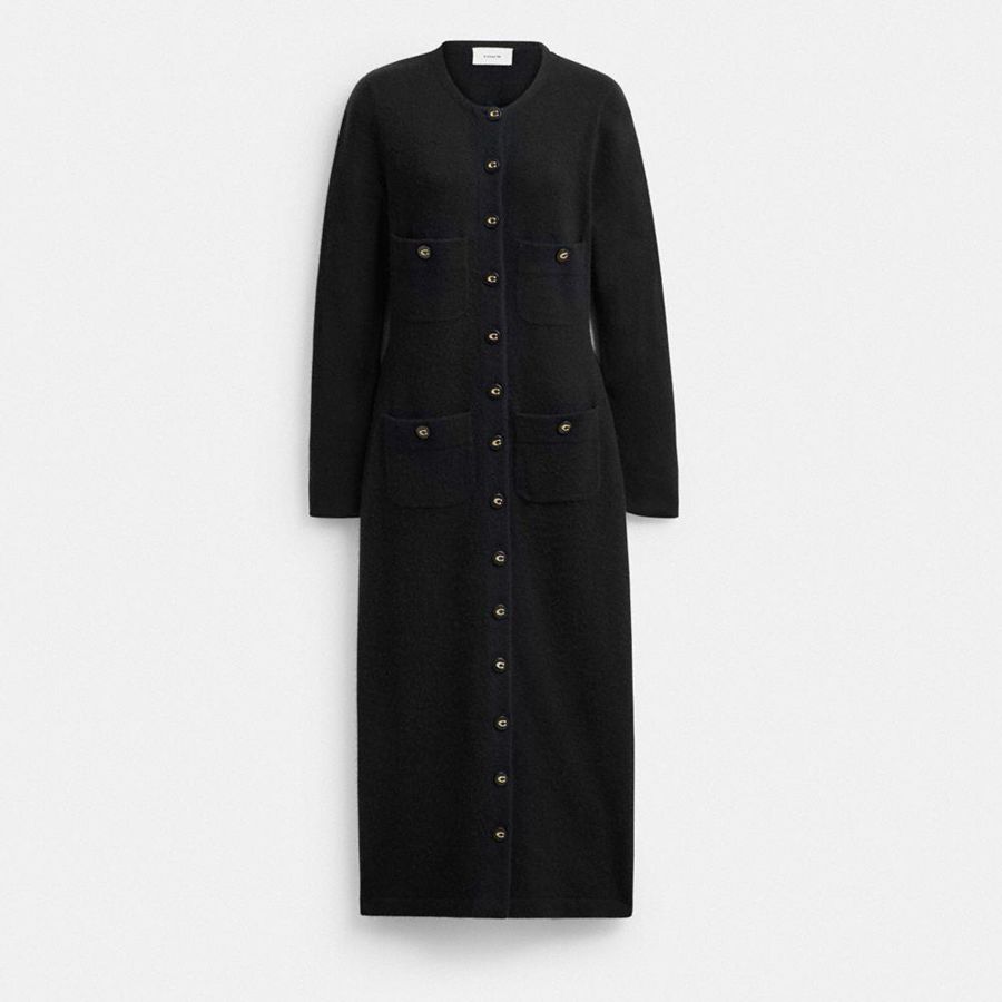 Vestido COACH Knit Cardigan Mujer Negros | YTCD-25089